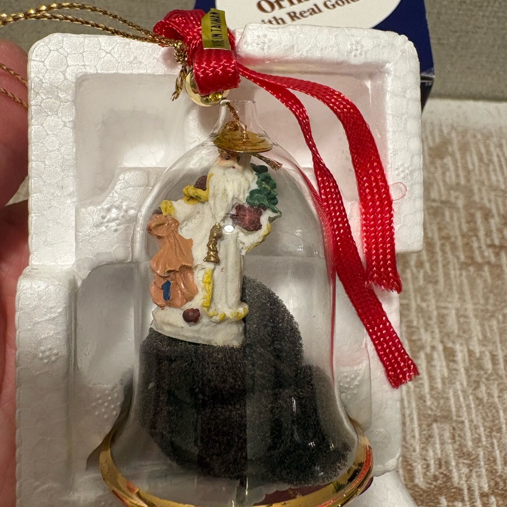 Crystal Bell Ornament with Red Bow - Picture 5 of 5